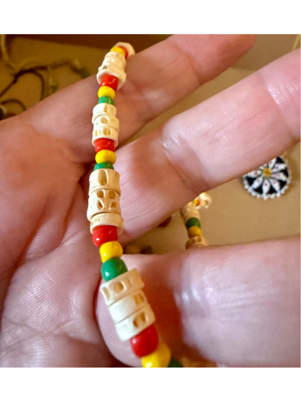 6 pc lot Women's Boho Multi-color Beaded Necklaces wood - Picture 8 of 10